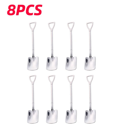 4/8PCS Stainless Steel Coffee Spoon Creative Shovel Shape 