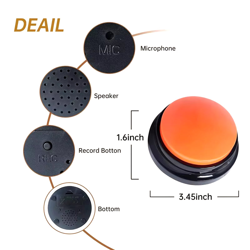 Coloured Pet Voice Recording Button 