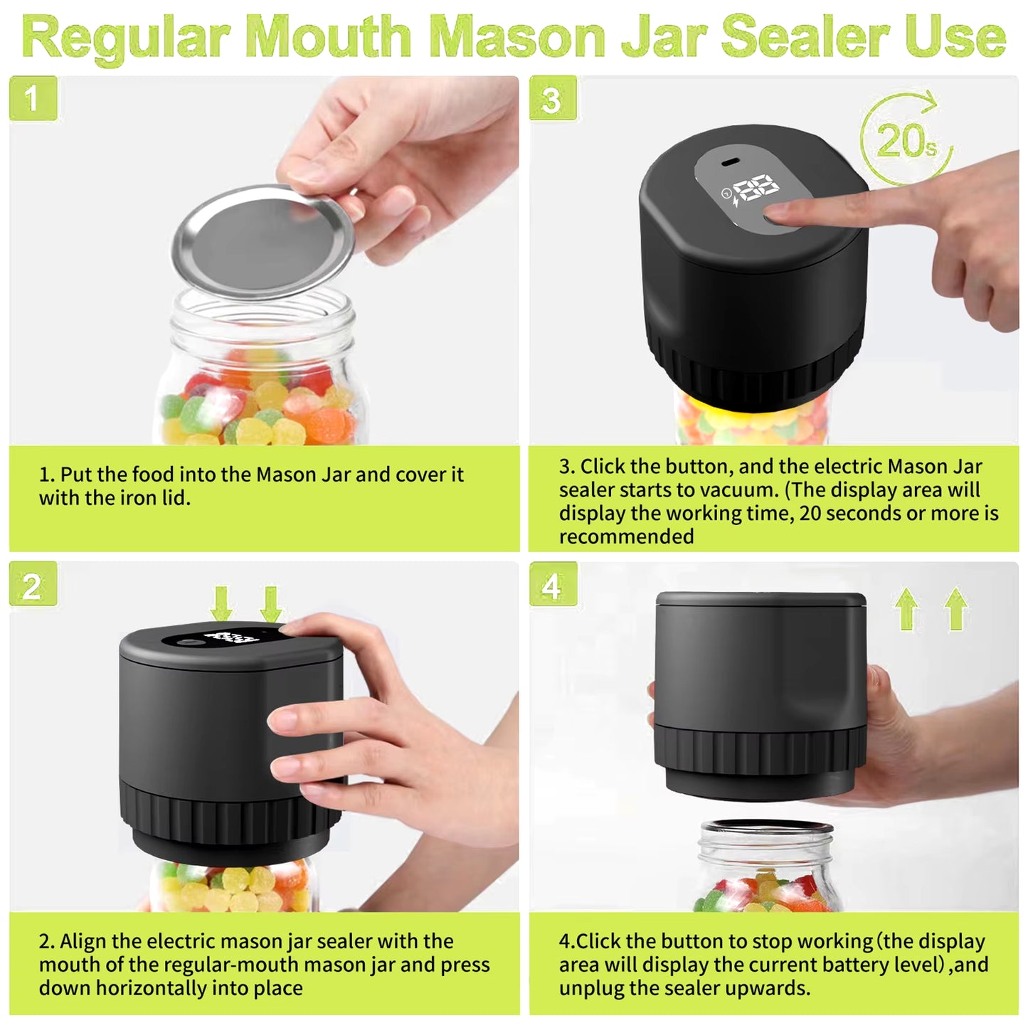 Electric Mason Jar Vacuum Sealer Kit 